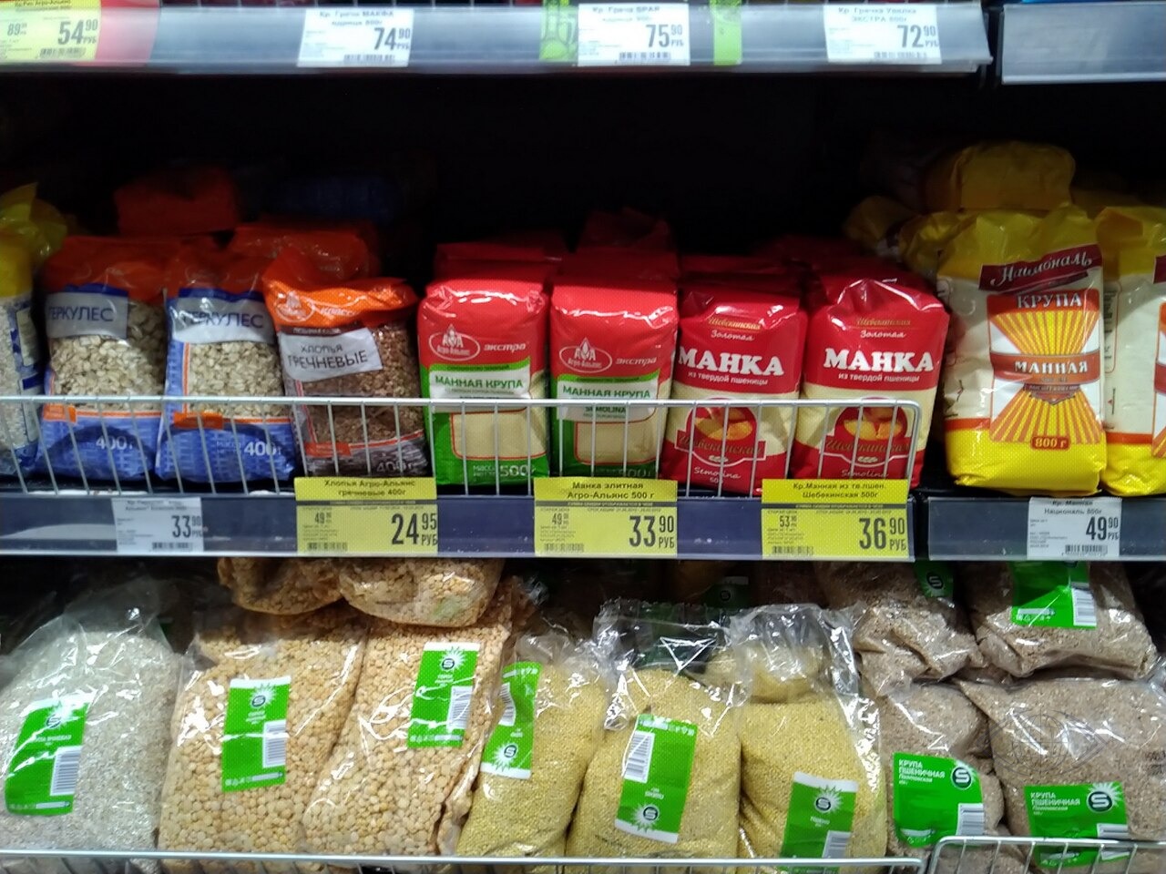 Продажи продуктов питания начали расти за счет более дешевых товаров